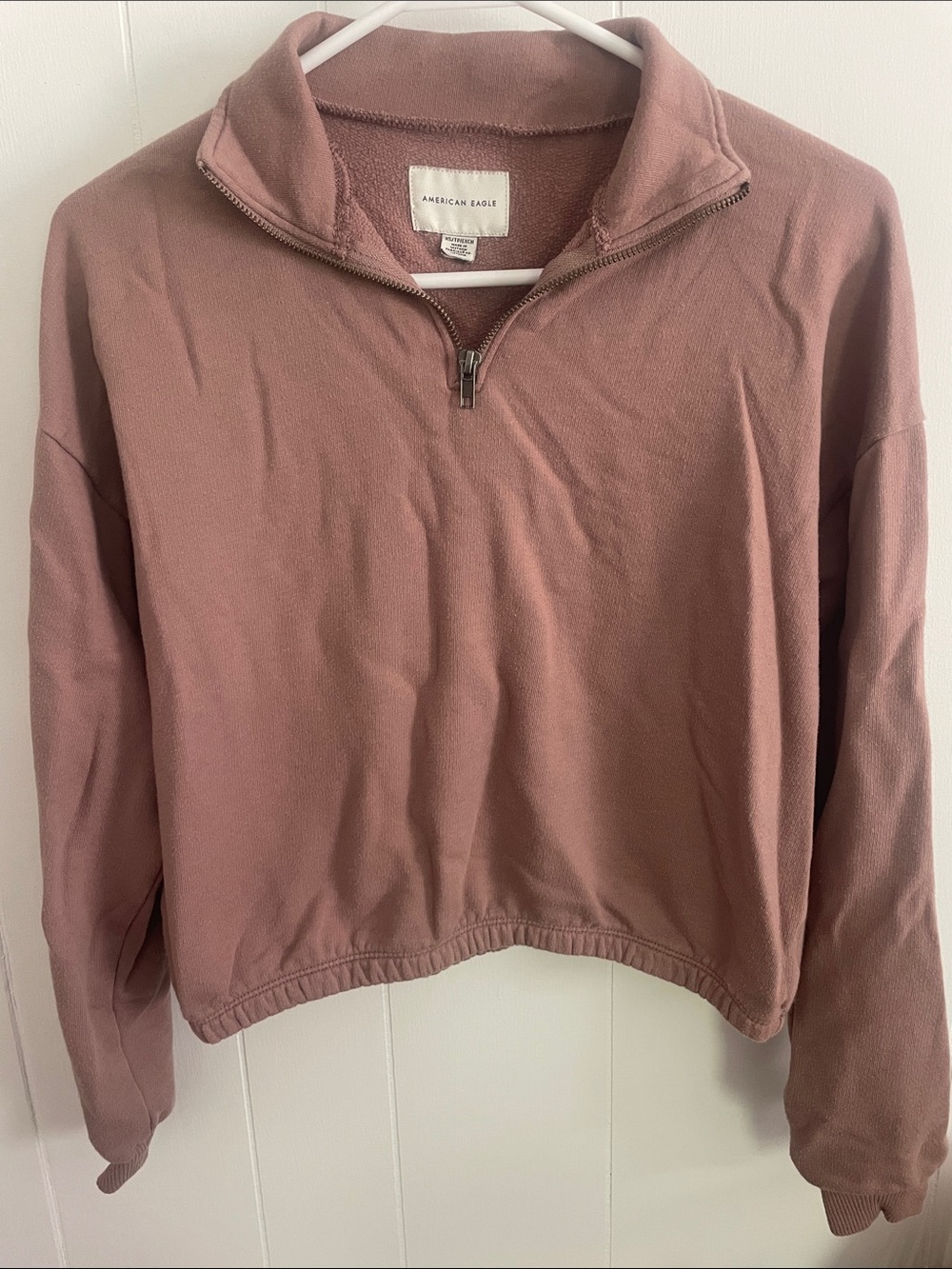 American Eagle Rose Pink Half-Zip Pullover